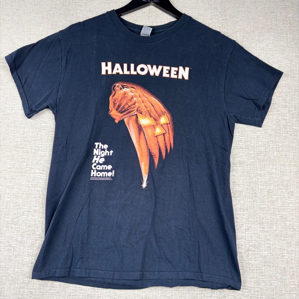 Gildan Halloween Movie Poster T-Shirt Mens Medium Black Horror Film Graphic Tee